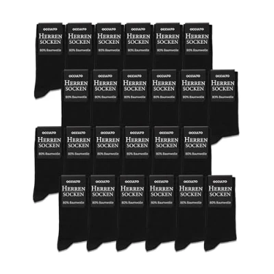 Abbildung von Occulto Herren Business Socken 6er Pack, 12er 24er Pack (Modell: Jordan) 24 X Schwarz 47 50