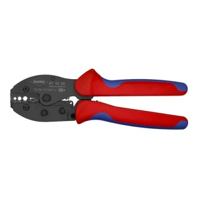 Abbildung von KNIPEX PreciForce® Crimpzange mit Mehrkomponenten Hüllen brüniert 220 mm 97 52 50 SB