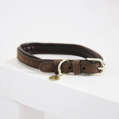 Abbildung von Kentucky Horsewear Hundehalsband Velvet Leder Braun