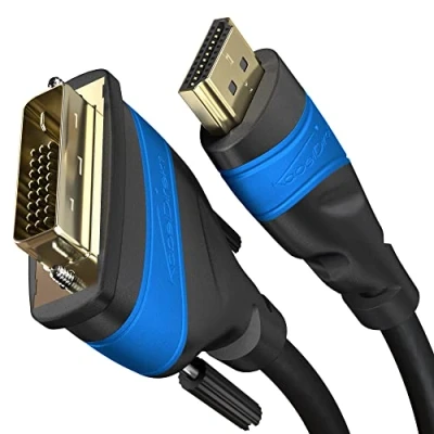 Abbildung von KabelDirekt HDMI DVI Adapter Kabel mit A.I.S. Schirmung gegen Störsignale 4 m (bi direktionales D 24+1/HDMI Monitor Kabel, Gerät an anschließen oder umgekehrt, Full HD/1080p)