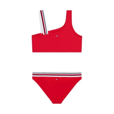 Abbildung von Tommy Hilfiger ONE Shoulder SET Bikini für Kinder, Größe: 152 164, Primary red