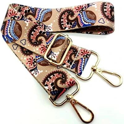Abbildung von Verstellbarer Schultergurt Tasche Bräunlich violett, Taschengurte zum Wechseln, Taschengurt Breit mit Karabiner Gold, 80 130 cm Schulterriemen für Damen Schultertaschen, Moderne Handtasche, 3.8cm, 04