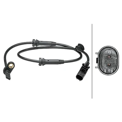 Abbildung von HELLA 6PU 012 679 241 ABS Sensor aktiver 2 polig 740mm CITROËN: C1 I, PEUGEOT: 107 Schrägheck