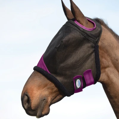Abbildung von Weatherbeeta Fliegenmaske Comfitec Durable Mesh Schwarz/Lila Vollblut