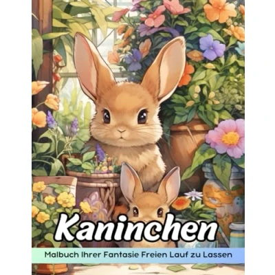 Abbildung von Kaninchen Malbuch: Malseite, Entzückende Hasen Zum Kreativen Ausmalen