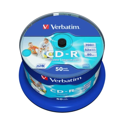 Abbildung von CD R 80 Min/700 MB VERBATIM 52x Speed bedruckbar FS Cakebox 50 Stück