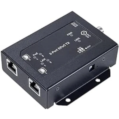 Abbildung von Wantec 2wIP 2 Draht Ethernet Adapter mit PoE BNC Client Kameraseite Empfänger Port