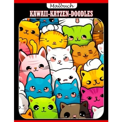 Abbildung von Kawaii Katzen Doodles Malbuch zum Ausmalen: Spaßige und einfache Ausmalbilder im niedlichen Stil für alle Altersgruppen Entspannen Abschalten