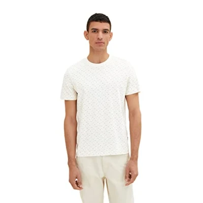 Abbildung von TOM TAILOR Herren 1034878 T Shirt, 31266 Off White Multicolor Design, XL