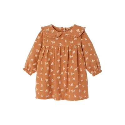 Abbildung von Vertbaudet Baby Kleid aus geblümtem Musselin karamell 80