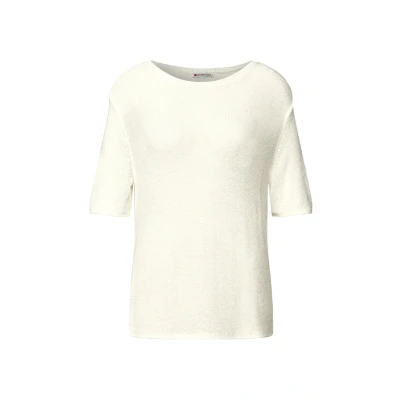 Abbildung von STREET ONE Damen A303164 Kurzarmpullover, Off White, 44