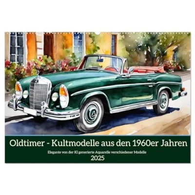 Abbildung von Oldtimer Kultmodelle aus den 1960er Jahren (Wandkalender 2025 DIN A2 quer), CALVENDO Monatskalender