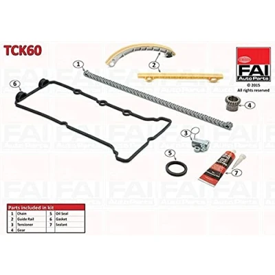 Abbildung von FAI AutoParts TCK60 Steuerkettensatz mit Dichtungen, Zahnrädern Simplex, Kette geräuscharm SUZUKI: SWIFT 3, Jimny SUV, Grand Vitara 2 SUV