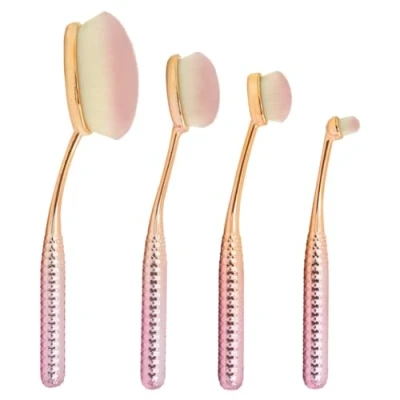Abbildung von MODA Royal &amp; Langnickel Make up Pinsel Set, oval, Metallic Gesicht, 4 teilig, inkl. Grundierung, Kontur, Detailkontur und Concealer, Rose, MSET FPK3
