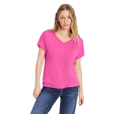 Abbildung von Cecil Tshirt basic, Damen, Größe: Small, Pink