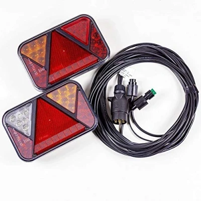 Abbildung von Anhänger Beleuchtung Satz: Rückleuchten LED Fristom FT 270 mit 4,5m 7 poligem Kabelbaum Mantes für optimale Sichtbarkeit und Sicherheit
