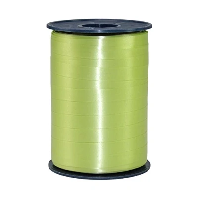 Abbildung von C.E. PATTBERG Geschenkband limetten grün, 250 Meter Ringelband 10 mm zum Basteln, Dekorieren &amp; Verpacken von Geschenken zu jedem Anlass