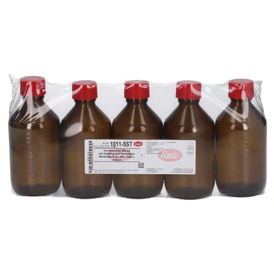 Abbildung von Veralflasche Braun 250 ml m.Gießring u.V 5 St