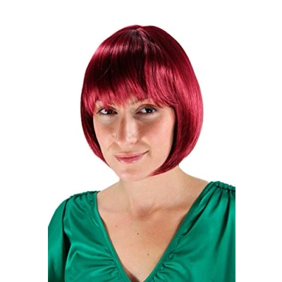Abbildung von WIG ME UP 703 39 Damenperücke Bob aubergine rot glatt rund glänzend.