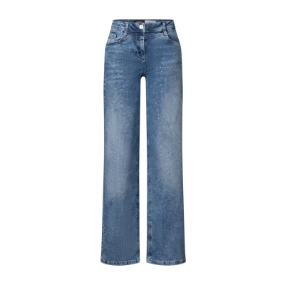 Abbildung von Cecil Glitzernde Jeans Straight Leg, Damen, Größe: 34x30, Blau