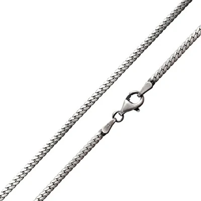 Abbildung von Materia Silberkette Herren Silber Panzerkette flach 2mm antik K16, 925 Sterling Silber, geschwärzt
