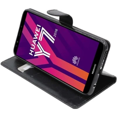 Abbildung von ebestStar kompatibel mit Huawei Y7 2018 Hülle Kunstleder Wallet Case Handyhülle [PU Leder], Kartenfächern, Standfunktion, Schwarz [Y7 2018: 158.3 x 76.7 7.8mm, 5.77&#039;&#039;]