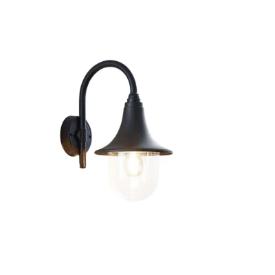 Abbildung von Außenwandlampe Nalevi, gebogen, schwarz