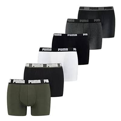 Abbildung von PUMA Herren Boxer Shorts, 6er Pack Basic Boxer, Cotton Stretch, Everyday Grün/Schwarz/WeißGrau 2XL