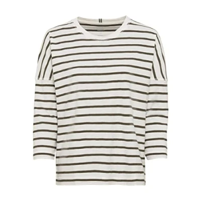 Abbildung von camel active AUS BIO Langarmshirt, Damen, Größe: Medium, Pine olive milk whit