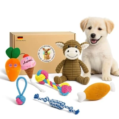 Abbildung von BALLONTE Hundespielzeug kleine Hunde &amp; Welpen 7 teiliges Welpenspielzeug Set Intelligenz Kauspielzeug Quietschspielzeug Hundezubehör Robust, langlebig ungiftig