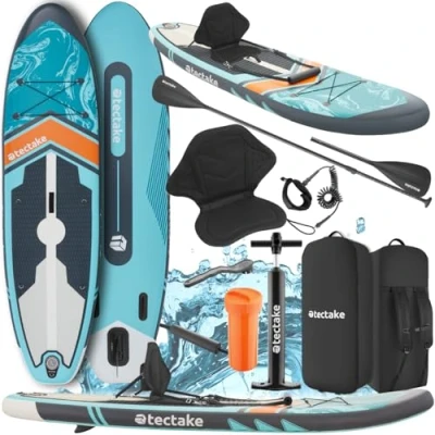 Abbildung von tectake SUP Board Stand up Paddle Board, Paddle, (Set, Komplettset), Belastbarkeit 200 kg