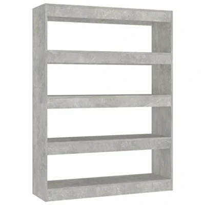 Abbildung von vidaXL Bücherregal Raumteiler Standregal Aktenregal Wandregal Regal Raumtrenner Aufbewahrung Büroregal Dekoregal Betongrau 100x30x135cm