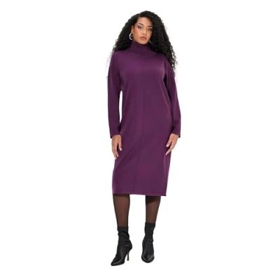 Abbildung von Ulla Popken Strickkleid, Damen, Größe: 50/52, Dark blackberry