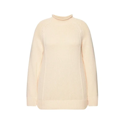 Abbildung von Ulla Popken Inverted SEAM LONG Sleeve Strickpullover, Damen, Größe: 50/52, Pearl white