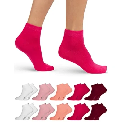 Abbildung von OCERA 10 Paar Kurzschaft Socken für Damen &amp; Herren (unisex) in verschiedenen Farben Rot Mix 35/38