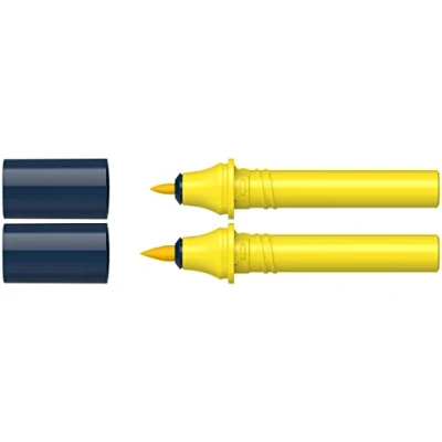 Abbildung von Schneider 040 Paint It Twinmarker Patronen (Brush Tip &amp; 1,0 mm Rundspitze, farbintensive Tinte auf Wasserbasis, für die Anwendung Papier, &gt;95% recycelter Kunststoff) sand 064