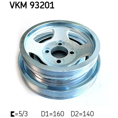 Abbildung von SKF VKM 93201 Kurbelwellenriemenscheibe 160/140 10 FIAT: Doblo I Kombi, Punto II Schrägheck, Linea