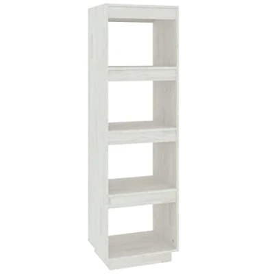 Abbildung von vidaXL Massivholz Kiefer Bücherregal Raumteiler Standregal Aktenregal Wandregal Regal Raumtrenner Bücherschrank Holzregal Weiß 40x35x135cm