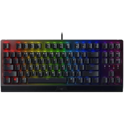 Abbildung von Razer Blackwidow V3 Tenkeyless (Gaming) Tastatur mit grüner Tastenschaltung (schwarz)