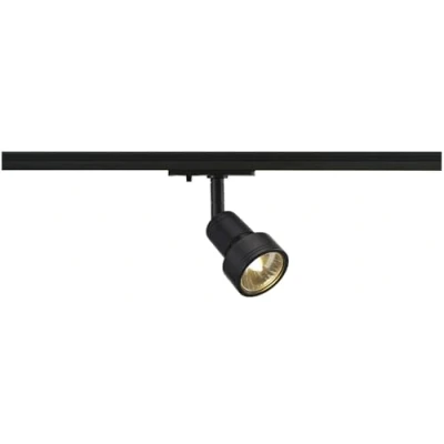 Abbildung von SLV PURI LED Schienen Strahler, Dreh und schwenkbarer 1 Phasen Deckenstrahler, Deckenleuchte, Schienensystem, Innenbeleuchtung GU10, inkl. 1Phasen Adapter, Schwarz