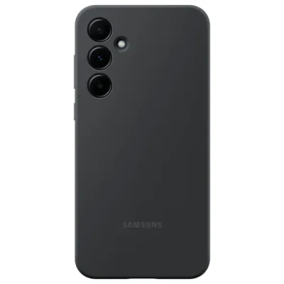 Abbildung von Samsung Galaxy A55 Hülle Silikon Soft Case/Backcover Handyhülle Schwarz