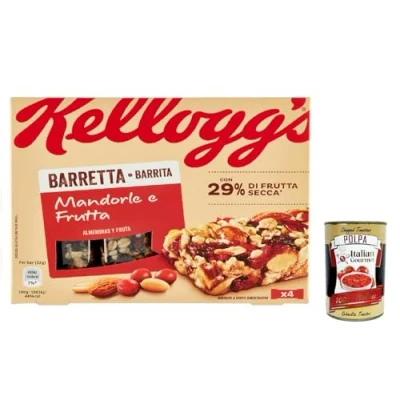 Abbildung von 6x Kellogg&#039;s Barretta Mandorle e Frutta Mandel und Fruchtriegel ( 4 x 32g ) 128g Riegel mit 29% Trockenfrüchten