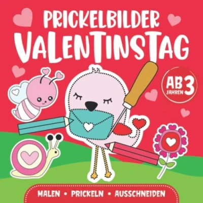 Abbildung von Prickelbilder Valentinstag: Basteln, Malen, Prickeln und Ausschneiden Prickelblock für Jungen Mädchen Bastelbuch zum Valentinstag Kinder ab 3 Jahren (Bastelbuch Kinder)