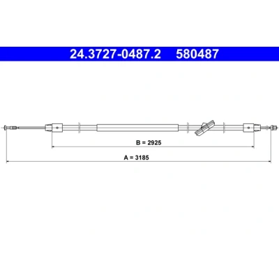 Abbildung von ATE 24.3727 0487.2 Handbremsseil 3185 MERCEDES BENZ: Vito Bus, Mixto