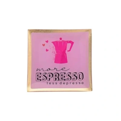 Abbildung von Giftcompany Schmuckkassette Glasteller Love Plates More Espresso less Depresso (10x10cm)