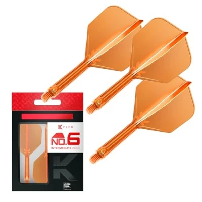 Abbildung von Target Darts K Flex Integrated Dart Flights and Shafts, Nr.6 Orange (Mittelstufe) 3er Pack No6, Kflex All In One Moulded Flight &amp; Stem Professionelles Zubehör