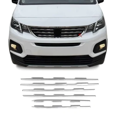 Abbildung von OMAC Kühlergrill Leisten Grillleisten kompatibel mit Peugeot Rifter 2018 2024 Chrom Silber 6x