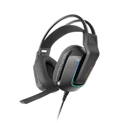 Abbildung von MARSGAMING MH Strike, Gaming Headset FRGB Rainbow, Ergonomie Design, 50mm Neodym Treiber, Klappbares Mikrofon, Integrierte Steuerung, Air Ohrpolster, Verstellbarer Kopfbügel, Multiplattform, Schwarz