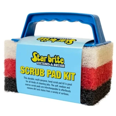 Abbildung von STAR BRITE Scrub Pad Kit Griff mit 3 Unterschiedlich Strukturierten Pads