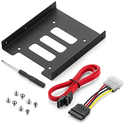 Abbildung von deleyCON Festplatten Einbaurahmen für 2,5&quot; HDD/SSD auf 3,5&quot; alle 6 seitlichen 3,5